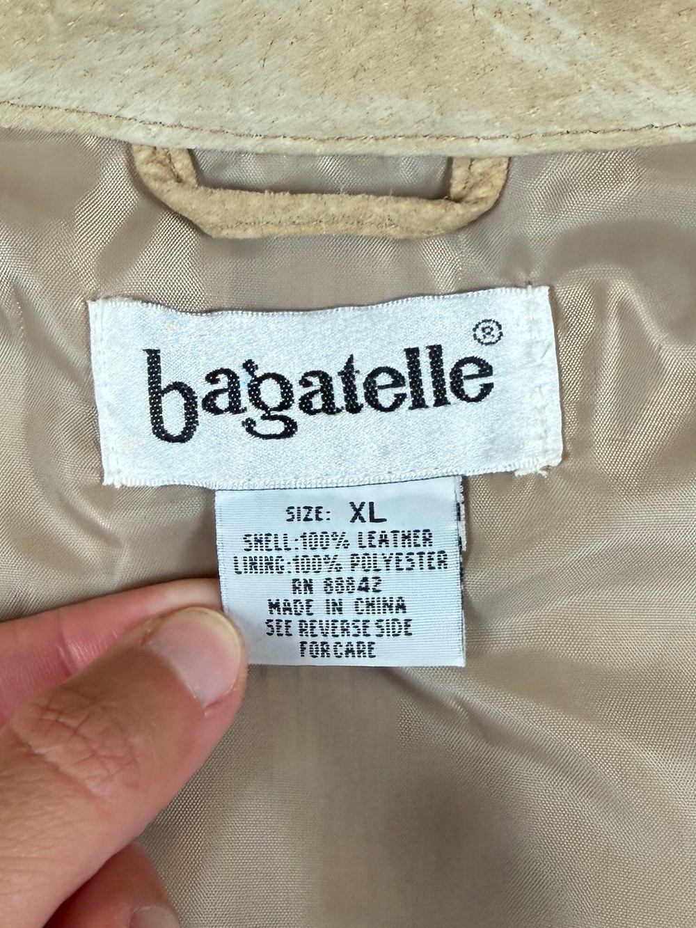 Vintage Bagatelle Tan Suede Leather Lightweight Button Up Shirt Jacket Womens XL - Picture 5 of 9